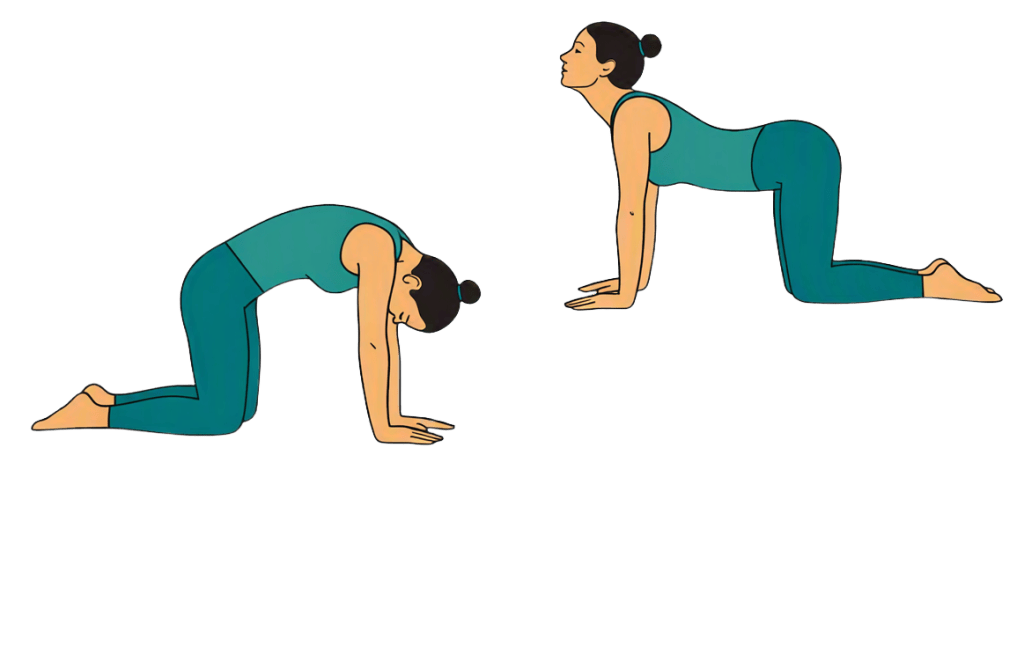 Remove the background from this yoga pose image and replace it with pure snow white (#FFFFFF) background